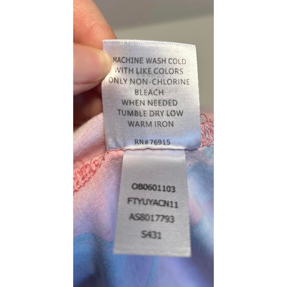 APPLESEED'S Pink Hibiscus Print Tee Shirt Blouse Top Cotton Womens M - Picture 6 of 6